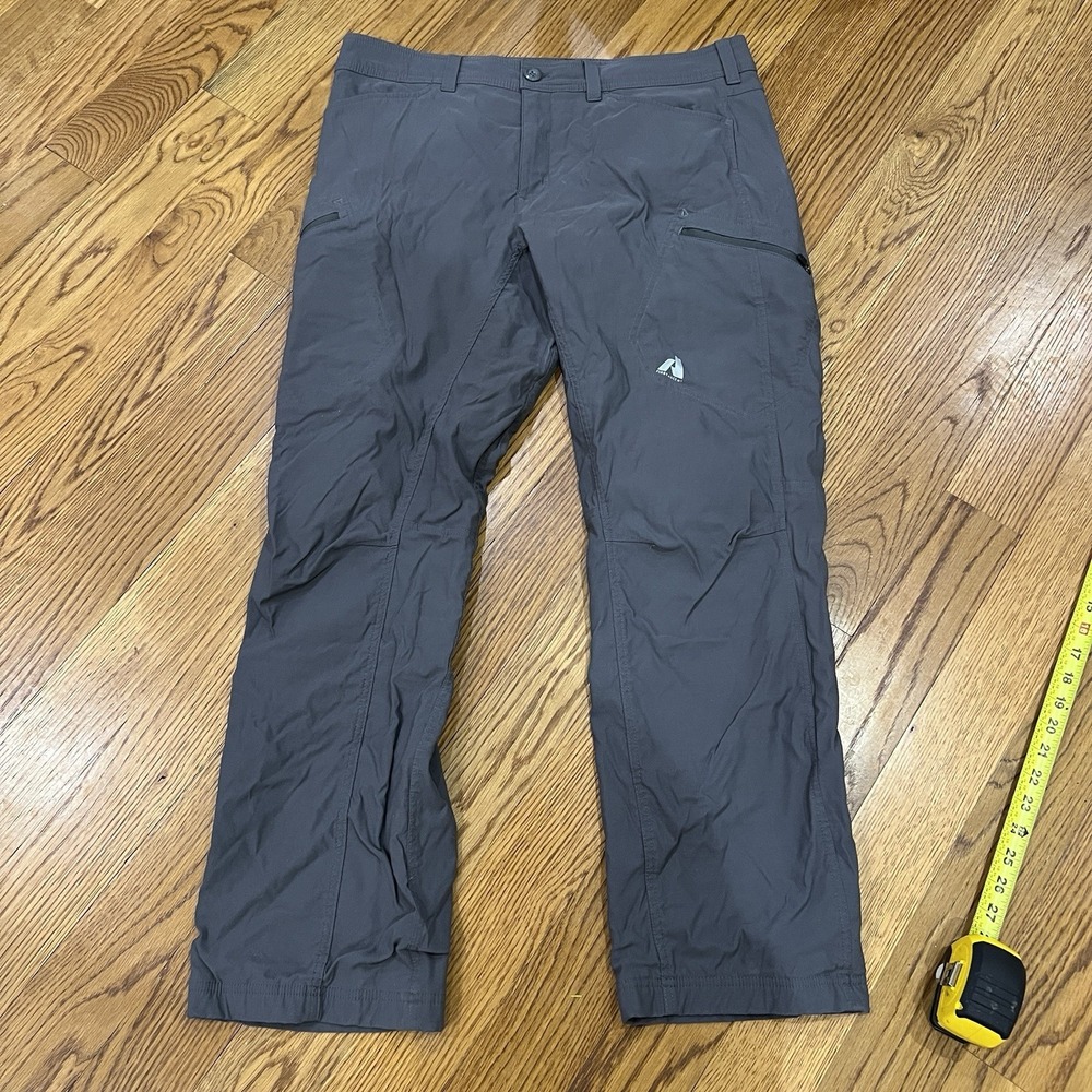 Eddie Bauer First Ascent Size 36x30 Mens Gray Fleece Lined Cargo Hiking Pants